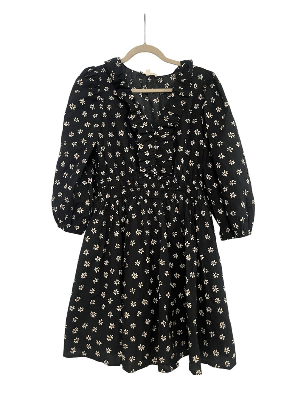 NWOT Entro Black Daisy Floral Button-Front Dress Sz M